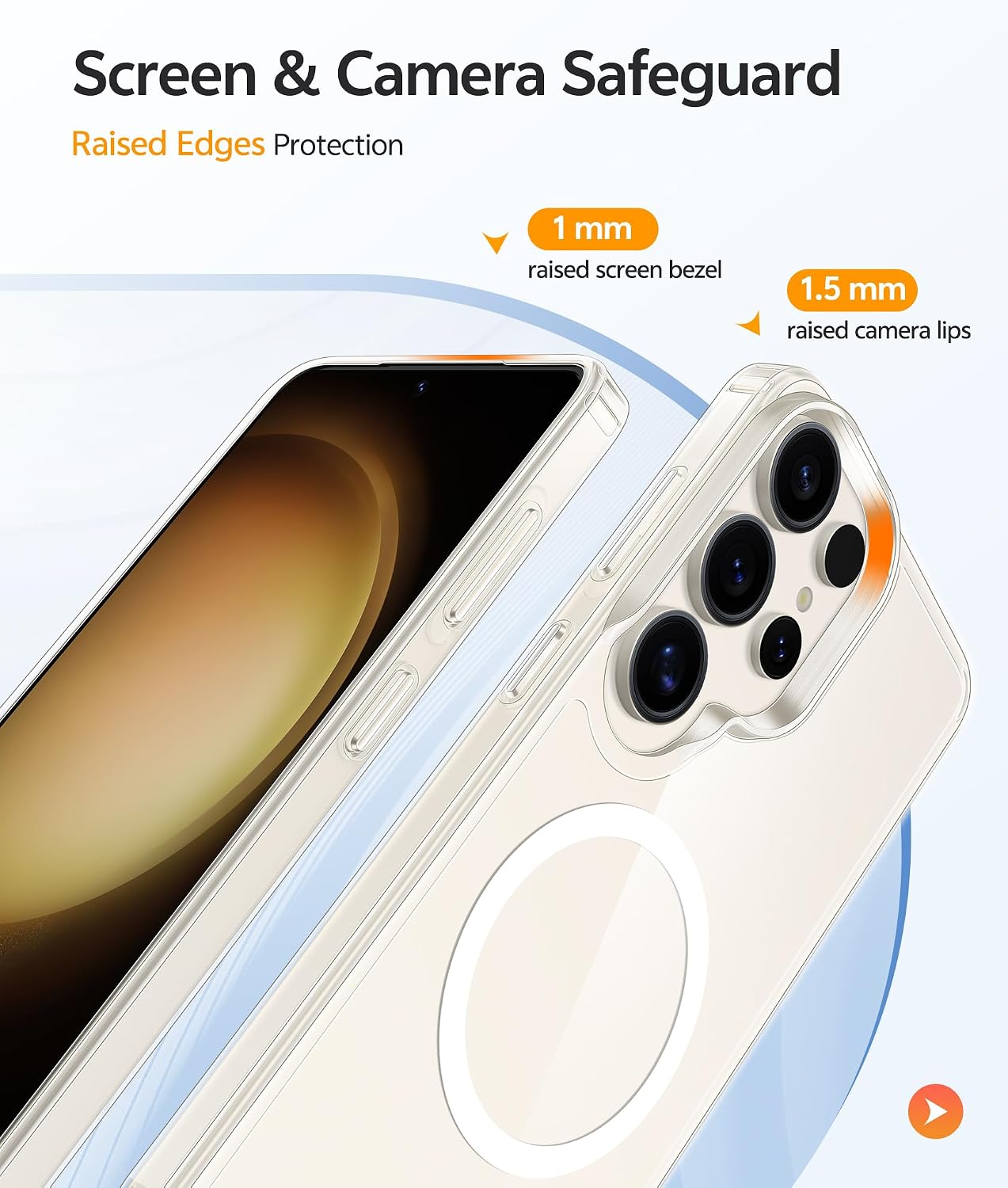 Detalle 2 de FNTCASE Galaxy S23 Ultra Case with MagSafe – Clear, Anti-Yellowing, 14ft Military-Grade Protection