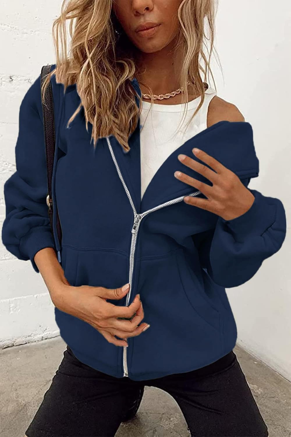 Thumbnail 2 de Timuspo Hoodie Damen Sweatjacke 2026 – Kapuzenjacke mit Vollreißverschluss, Oversize, Herbst/Winter