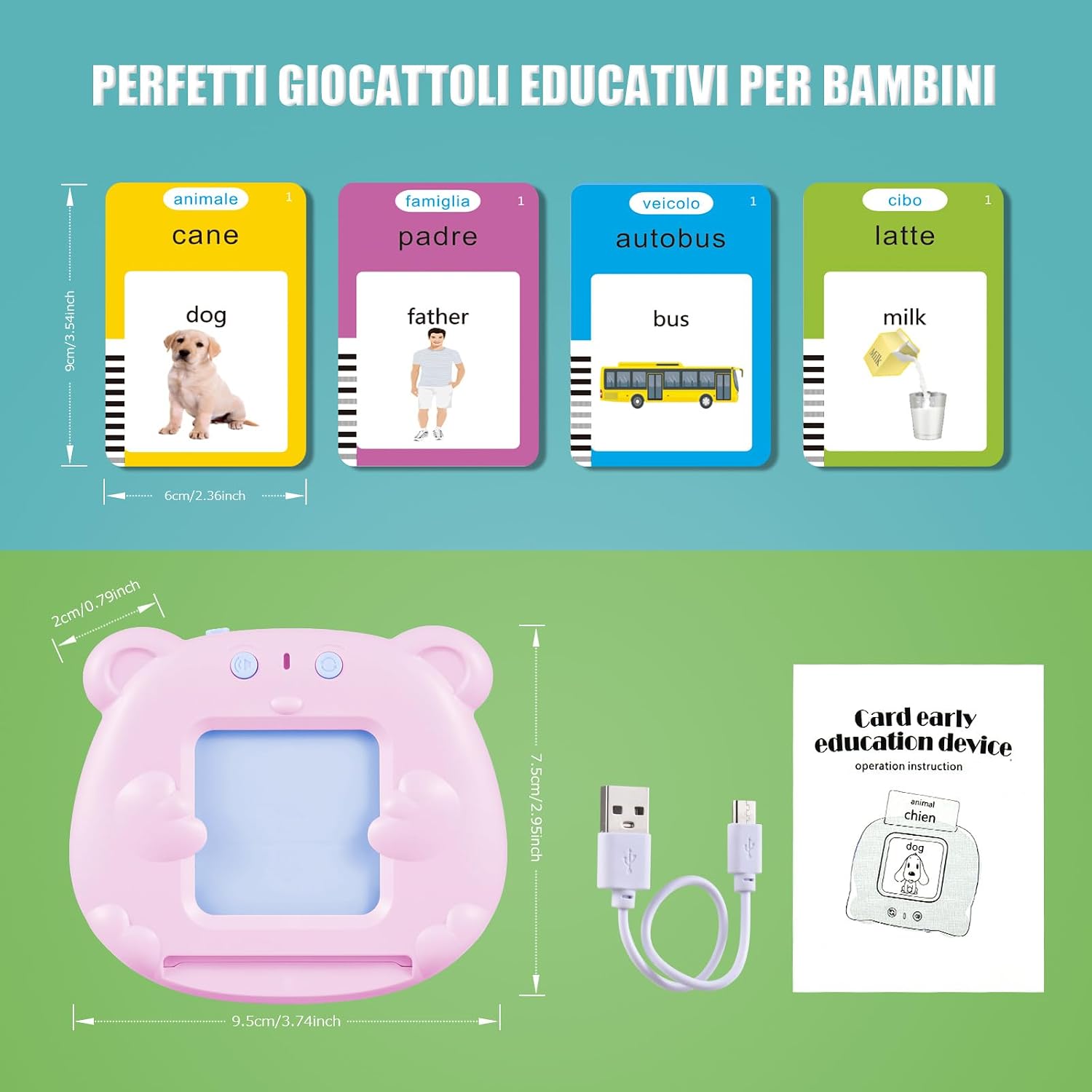 Thumbnail 6 de Talking Flash Cards 510 Parole – Schede Parlanti per Bambini 3+ (Rosa, Italiano)