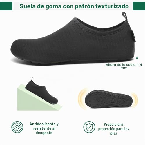 Detalle de SAGUARO Escarpines Hombre Mujer Agua – Zapatillas de Playa con Secado Rápido y Suela Antideslizante (Gr.44/45)