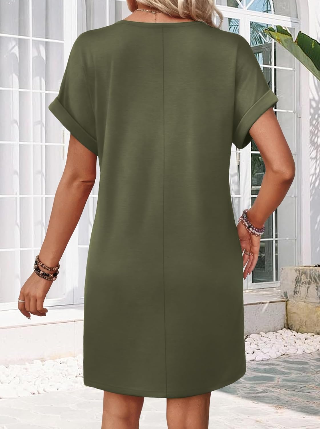 Thumbnail 4 de WIHOLL T-Shirt Dress for Women — Casual Summer Mini Dress with Side Pockets