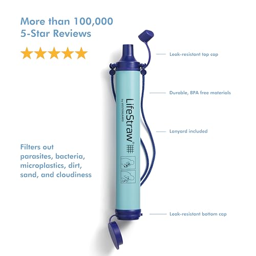 Thumbnail 1 de LifeStraw Personal Water Filter for Hiking, Travel and Emergency (Blue)