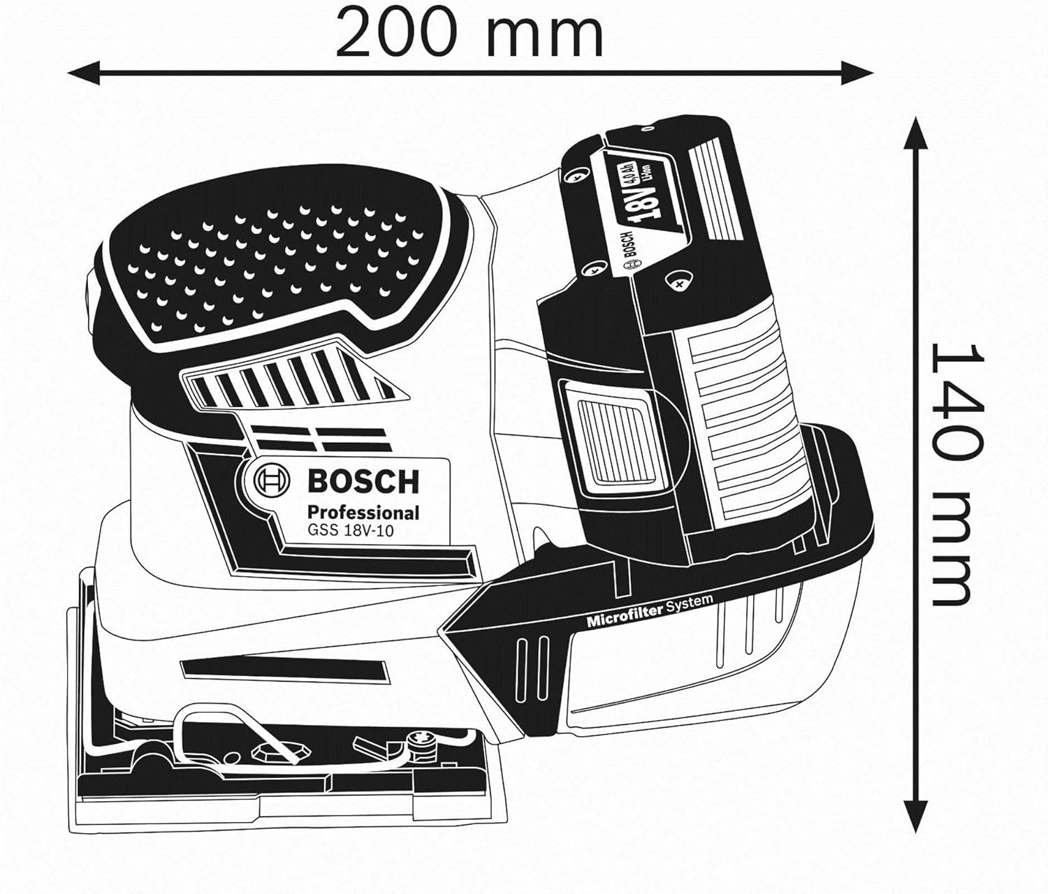 Thumbnail 2 de Bosch Professional GSS 18V-10 System 06019D0202 levigatrice orbitale senza filo con piastre intercambiabili