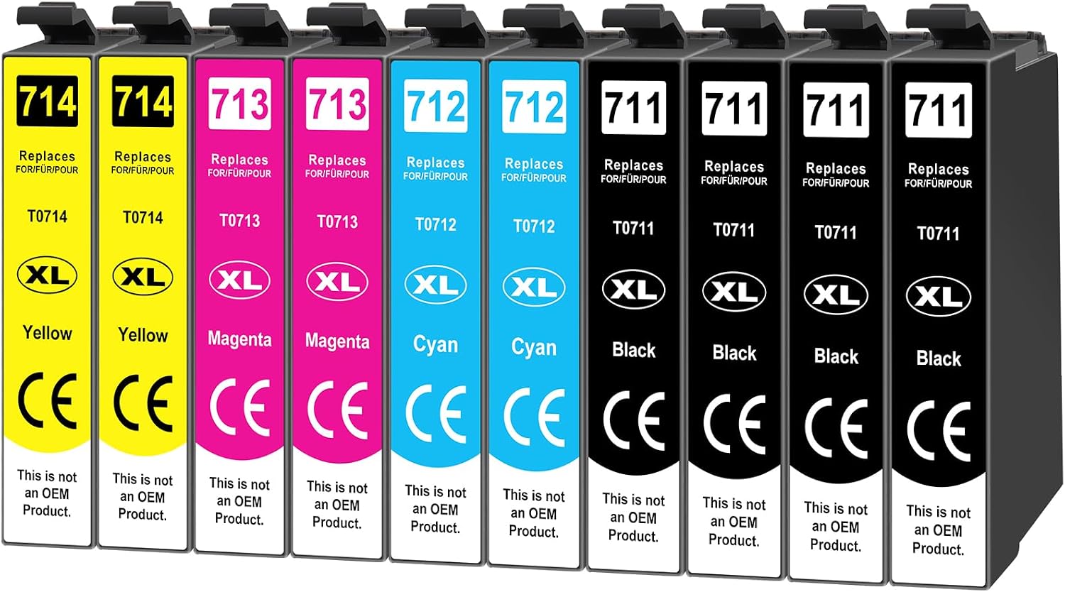 Detalle de Yowell T0715 Multipack 10x Druckerpatronen