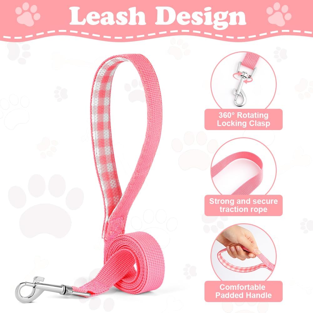 Detalle de OFFCUP Ensemble Harnais pour Chiens – Harnais anti-traction et laisse assortie, Rose, XS