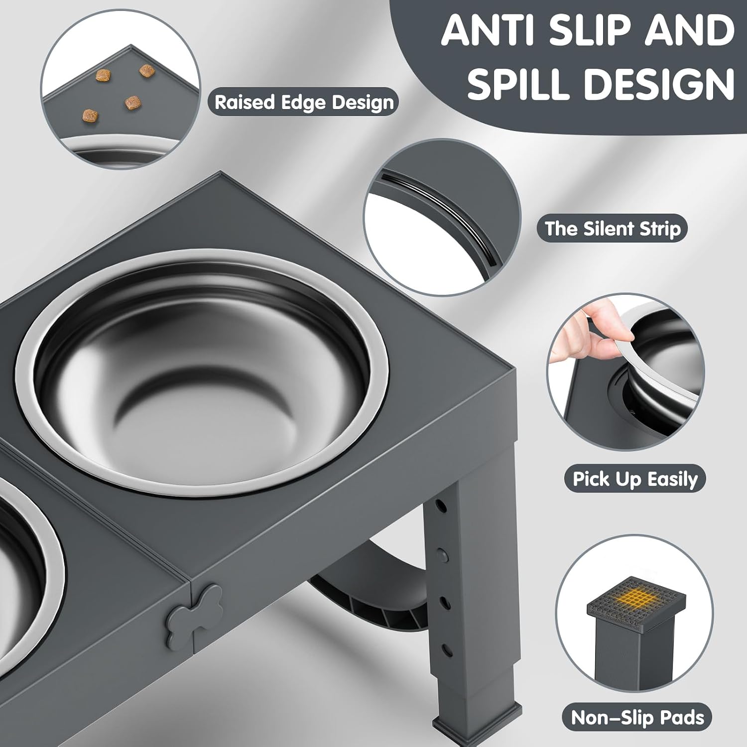 Detalle de Aystkniet dog bowl stand, 5 height levels