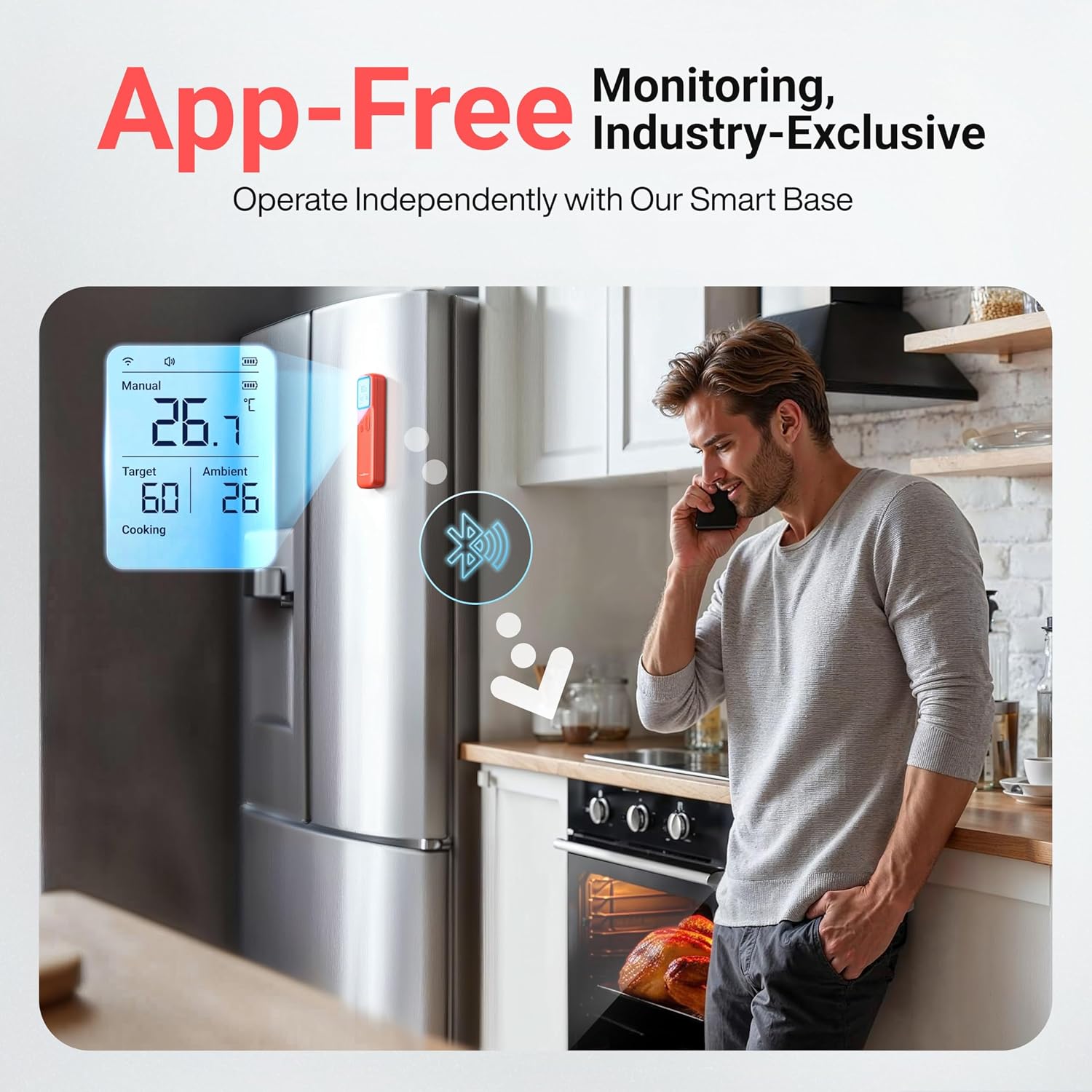 Detalle de ThermoMaven P1 Wireless Meat Thermometer: WiFi, Bluetooth 5.3 and IPX8 Probe