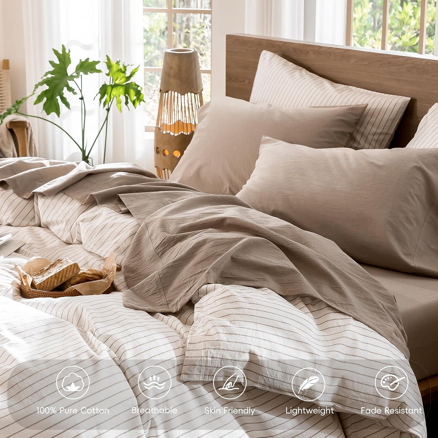 Detalle 2 de MooMee Bedding Sheet Set King 100% Cotton