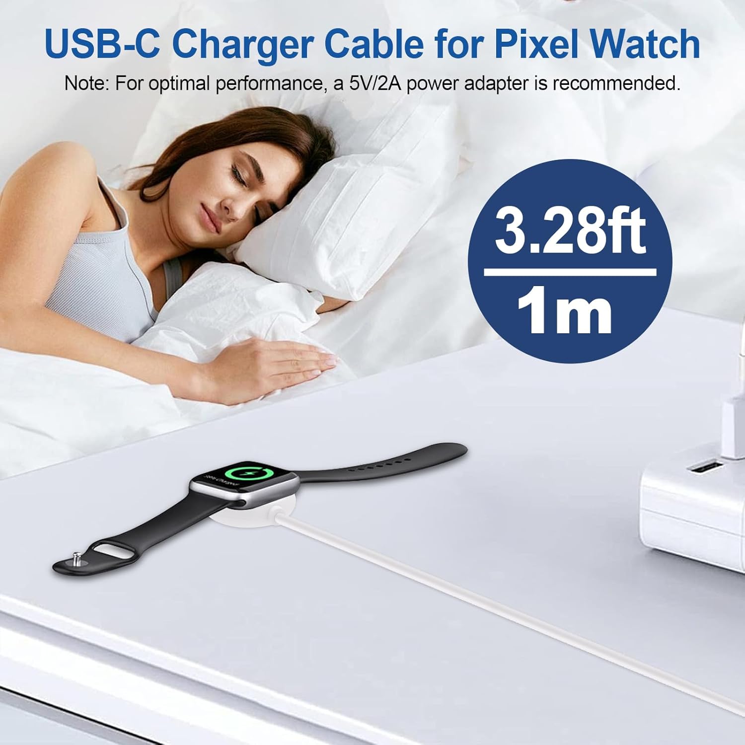 Thumbnail 1 de Lizoak Magnetic Watch Charger Cable (USB-C, 1m) for Pixel Watch 3/2 and select Wear OS models