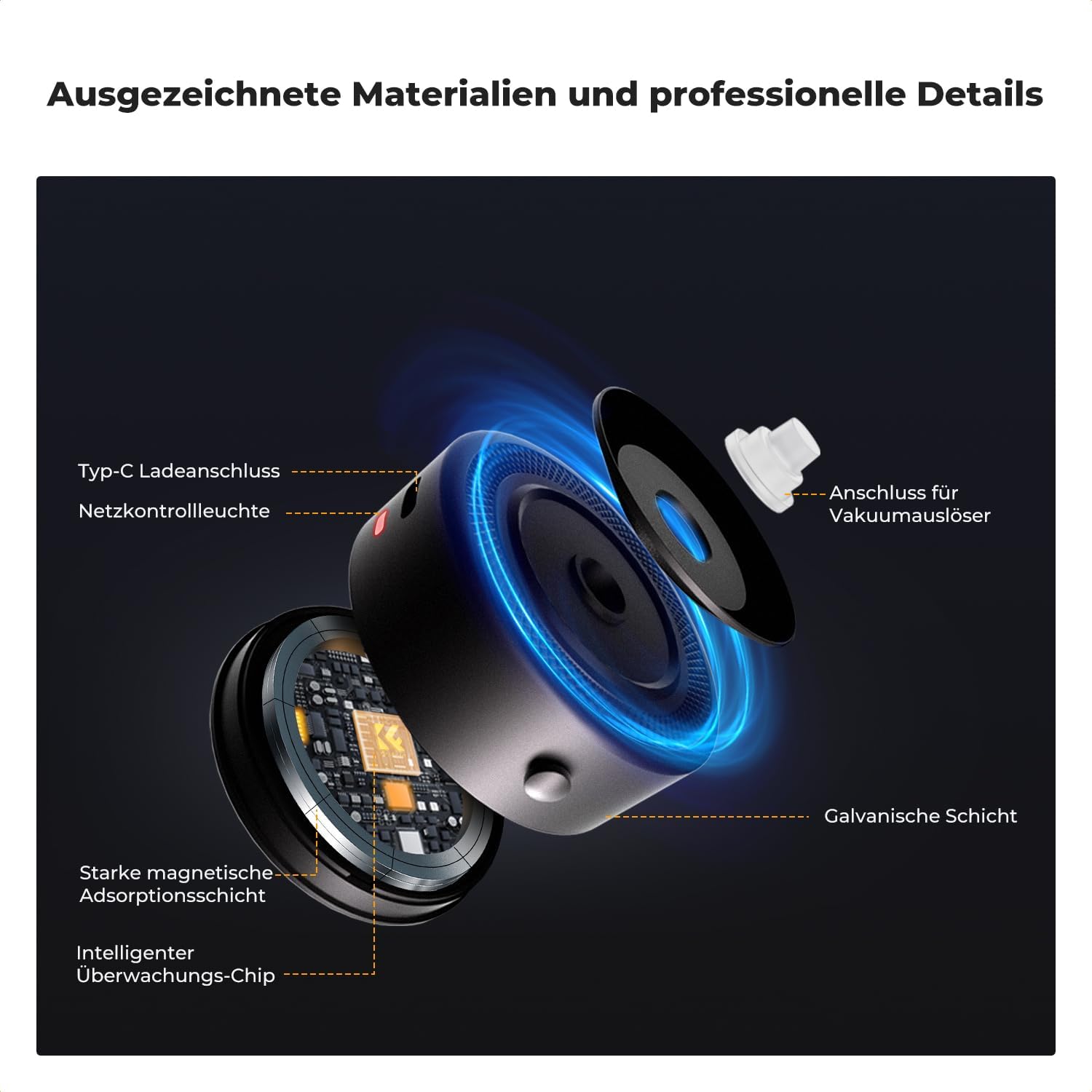 Thumbnail 2 de K&F CONCEPT elektrische Magnethalterung mit Vakuum-Saugnapf für DJI Osmo Pocket 3