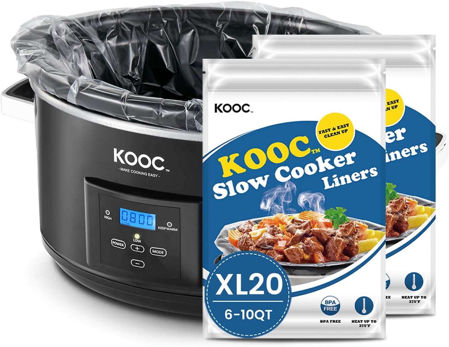 Detalle de KOOC Slow Cooker Liners 13 x 21 inches