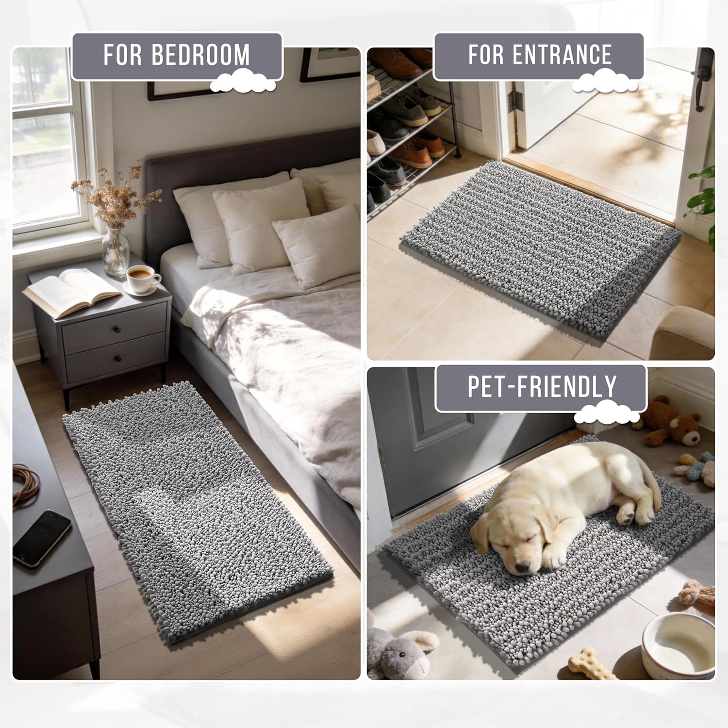 Thumbnail 6 de Yimobra 32x20 Inch Chenille Bath Mat, Non-Slip