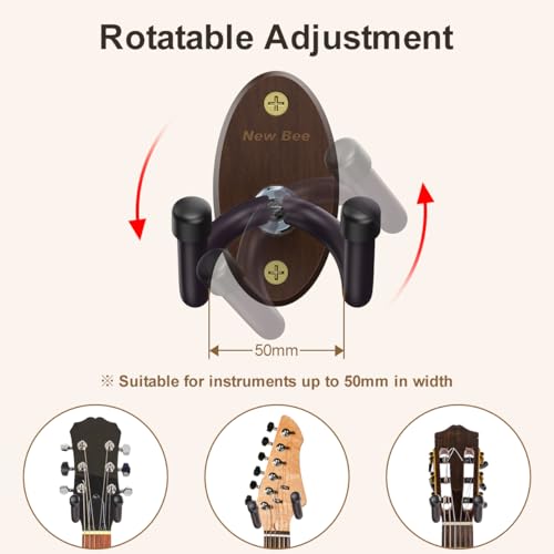 Detalle de New Bee Guitar Wall Mount Hanger – Solid V-Shaped Bracket for All Sizes (UK)