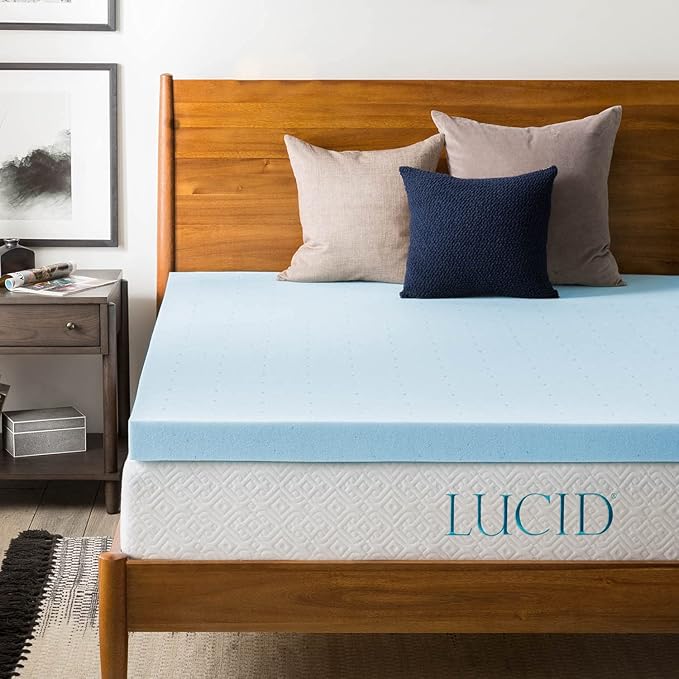 LUCID Cubrecolchón King con Gel y Ventilación