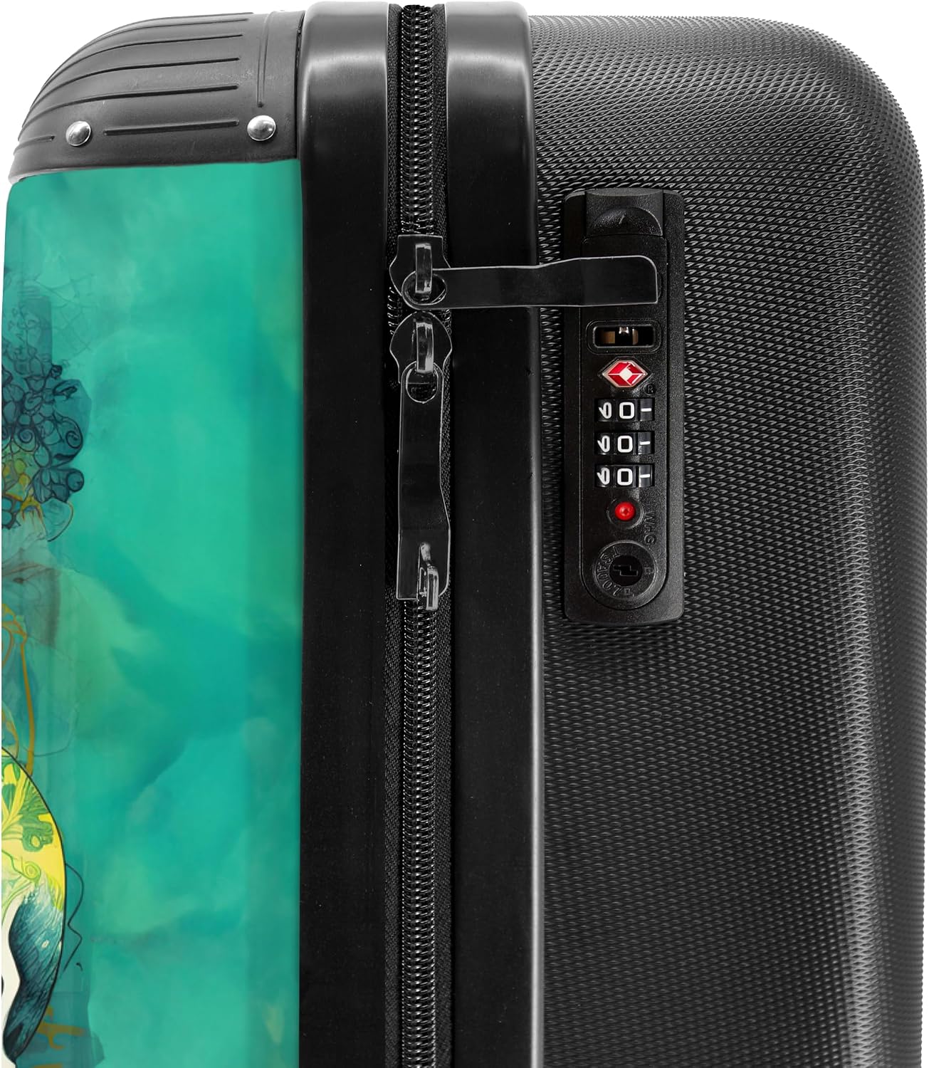 Thumbnail 4 de NoBoringSuitcases.com® Maleta de Cabina Cruz Flor Turquesa ✈