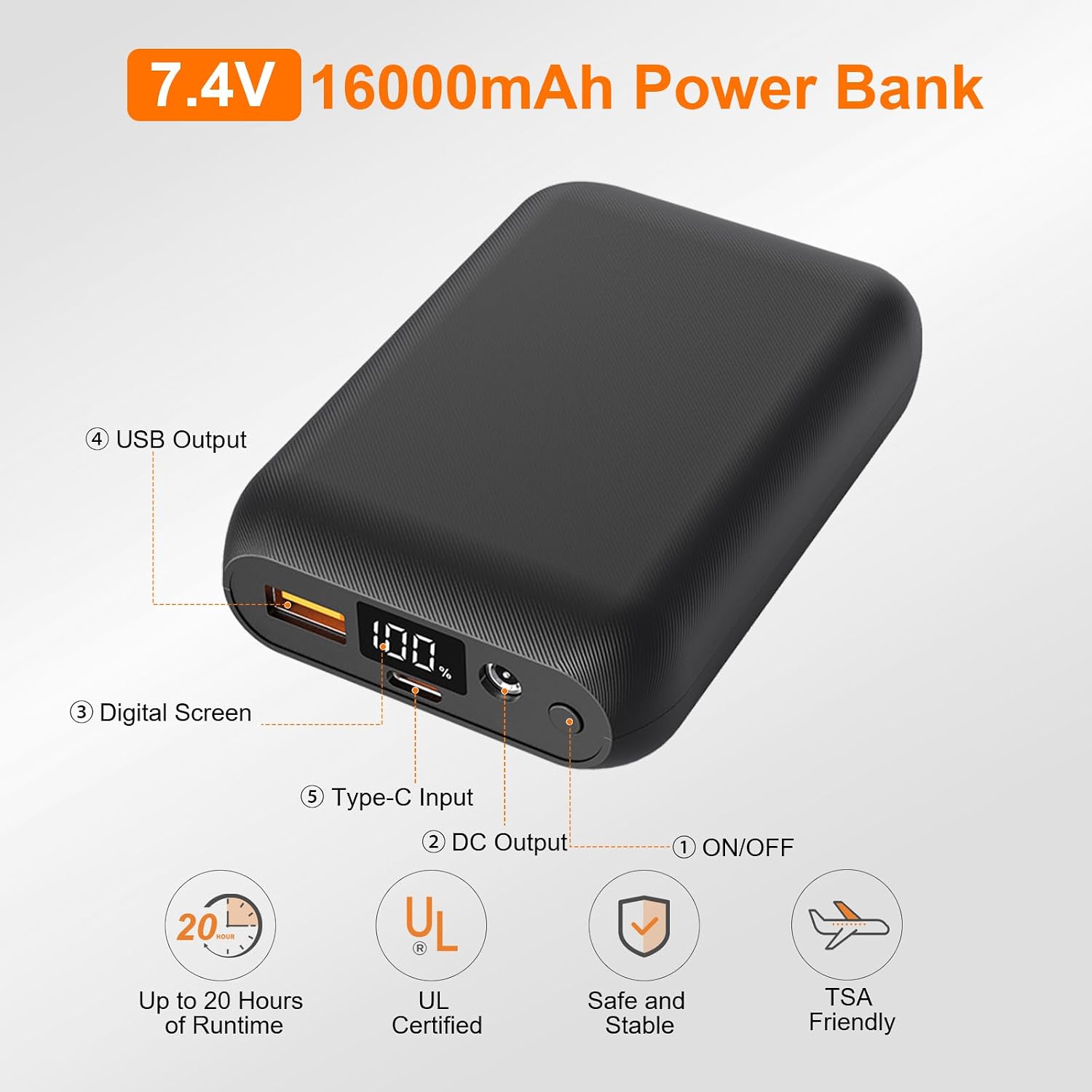 Detalle 1 de Sevdiea Heizweste Herren mit Powerbank 16000mAh
