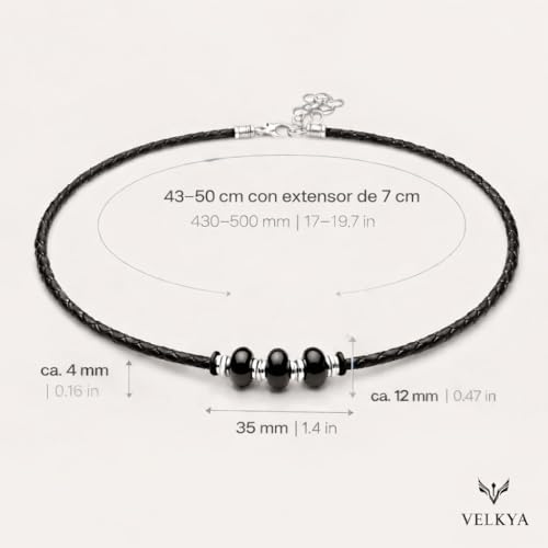Detalle de VELKYA Collar hombre de plata 925 43+7 cm