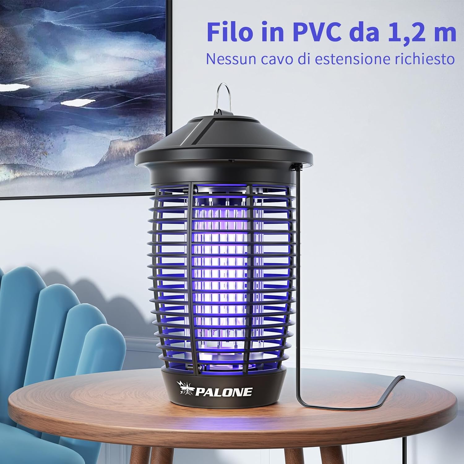 Thumbnail 6 de PALONE Lampada Antizanzare Elettrica 4500V 20W UV 365 NM – IPX4, uso interno/esterno