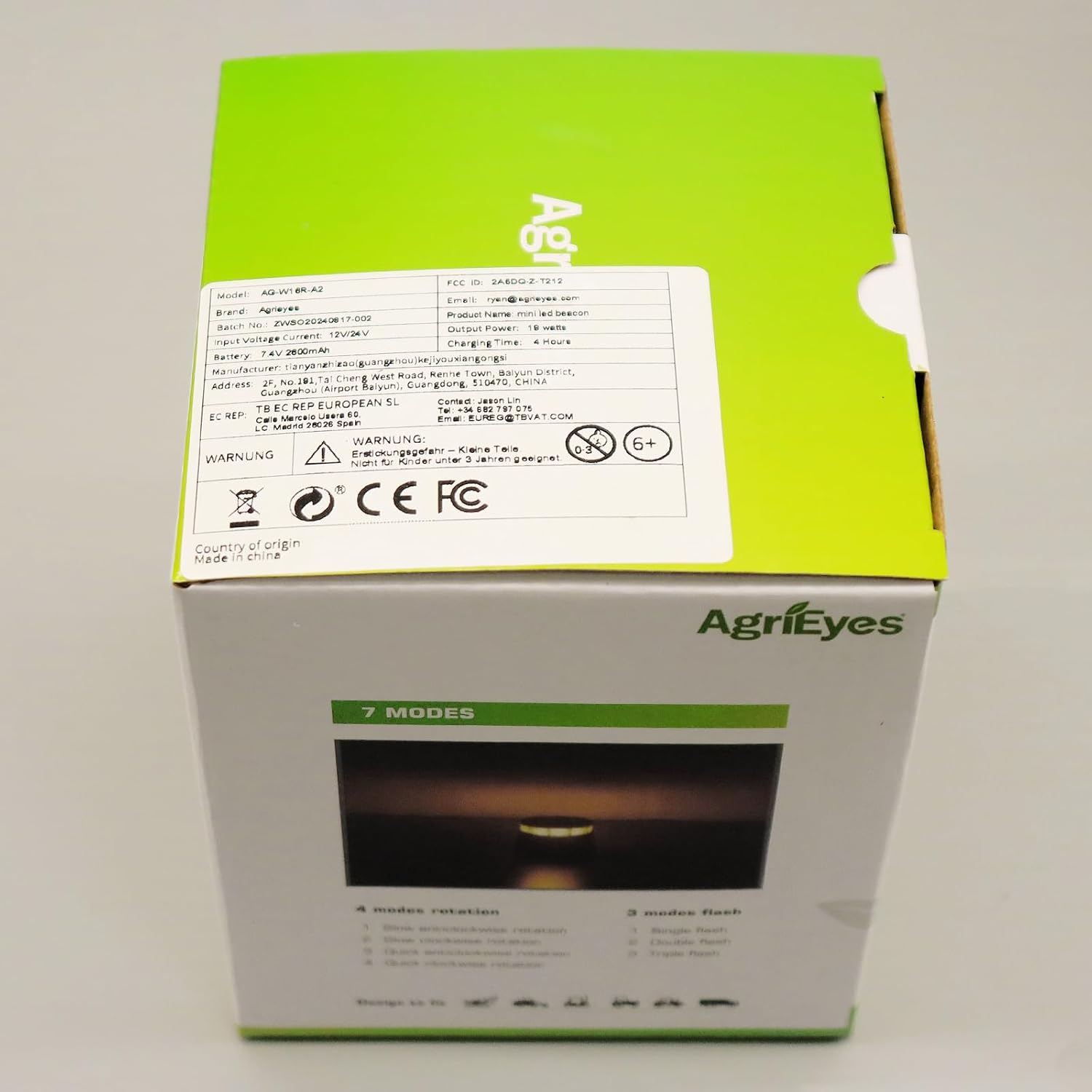 Thumbnail 6 de Agrieyes Remote Control Beacon Light: Rechargeable Amber Wireless Strobe for Vehicles