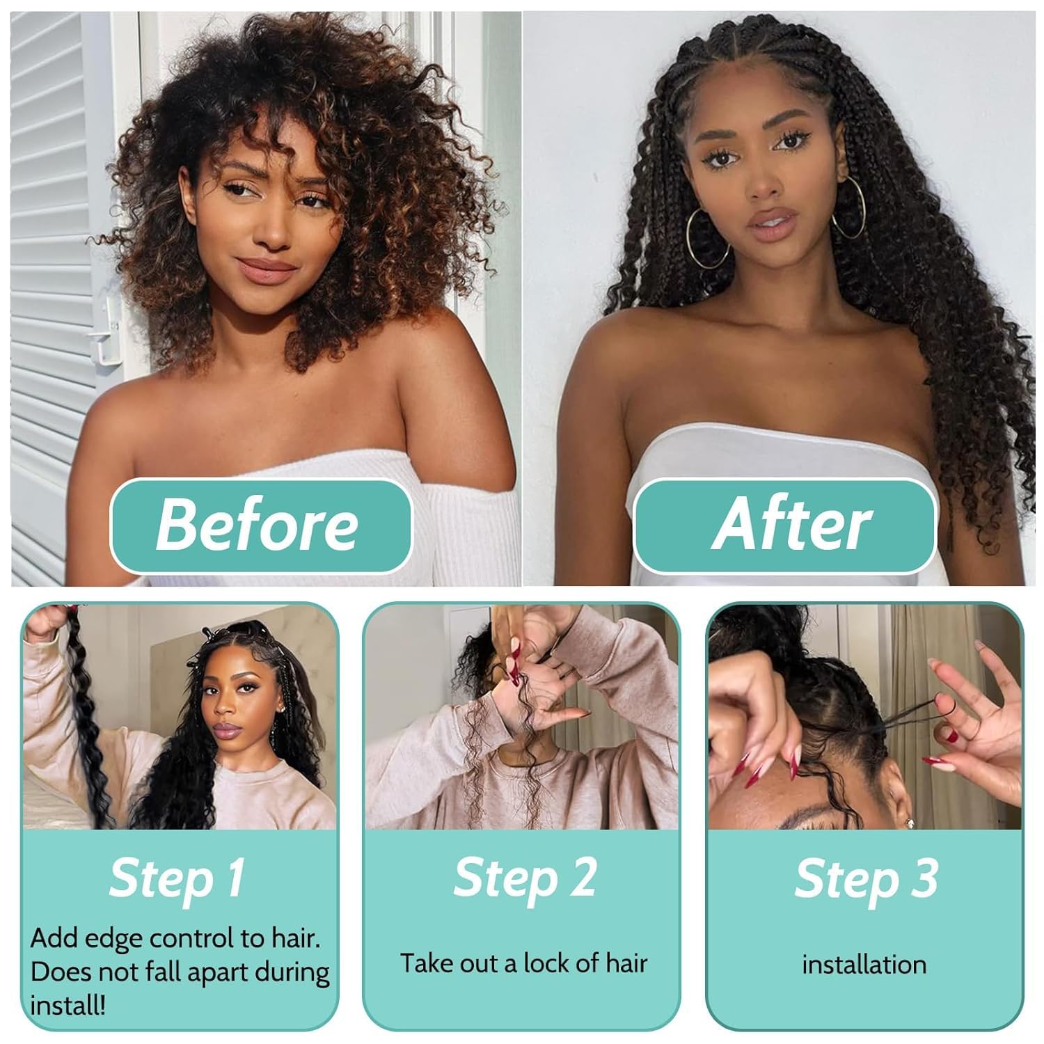 Thumbnail 4 de Curly Boho Braids Hair 20in 110g 💇♀