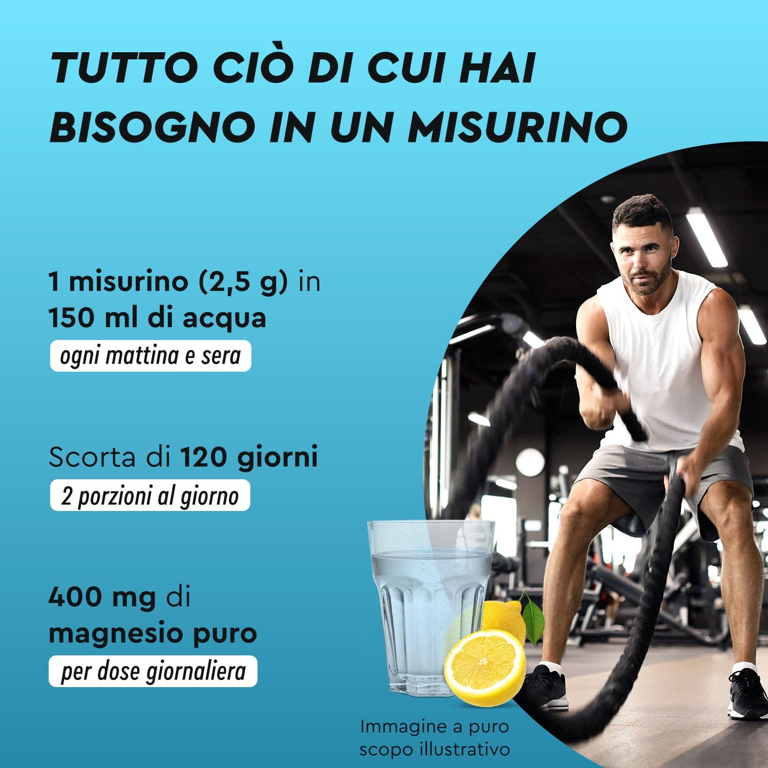 Detalle de Magnesio Completo in Polvere 600g – Tri-Magnesio Dicitrato, Bisglicinato e Malato al Limone
