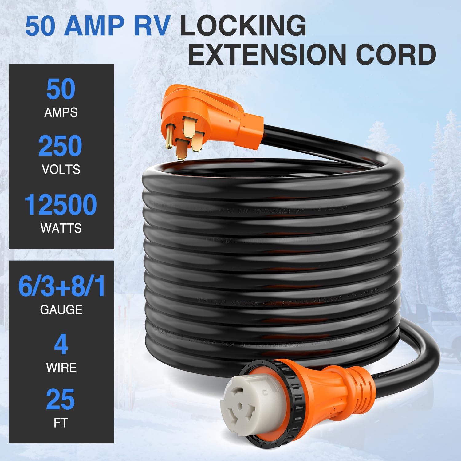 Thumbnail 5 de Nilight 50 Amp 25FT RV Locking Extension Cord