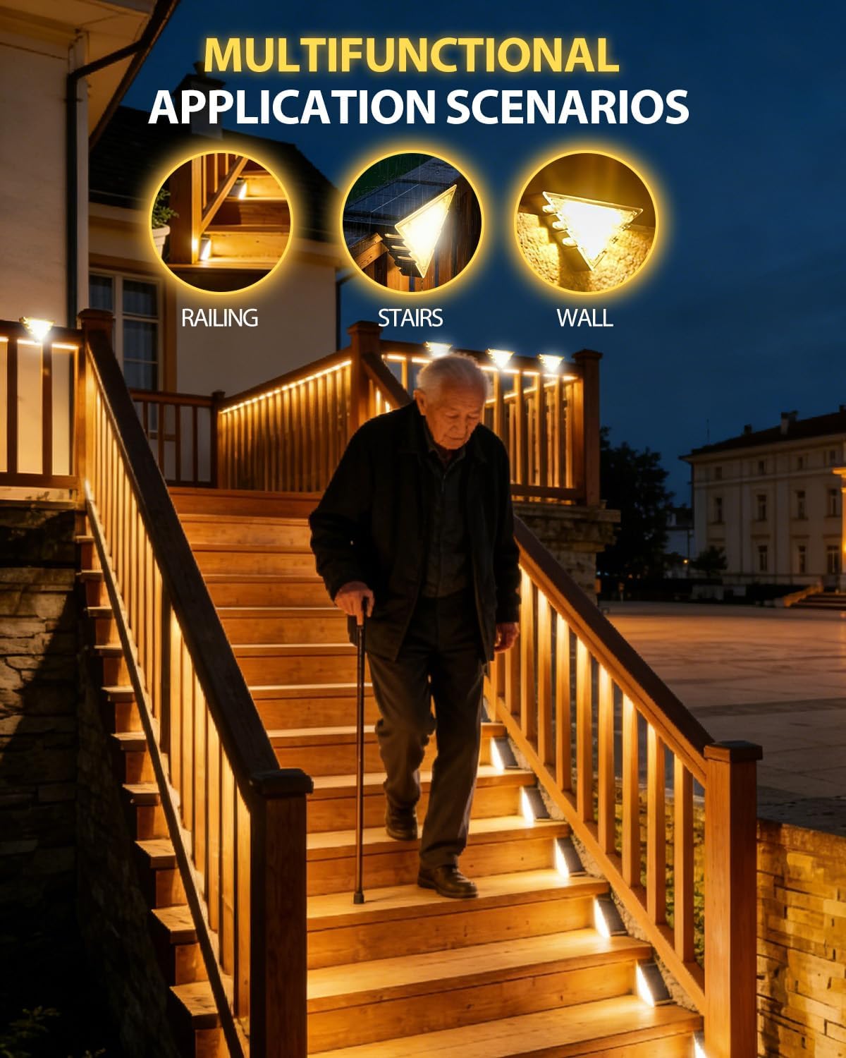 Thumbnail 6 de Airoieak Solar Stair Lights 4 Pack – Double‑Sided Outdoor Solar Lights for Steps and Boundaries
