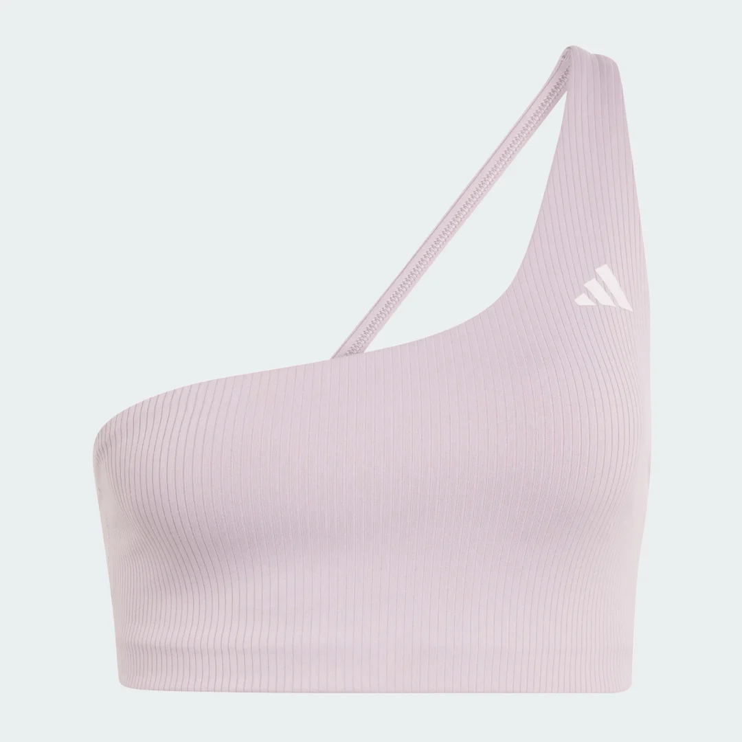 Detalle 2 de adidas Optime, sujetador de entrenamiento de un solo hombro de canalé