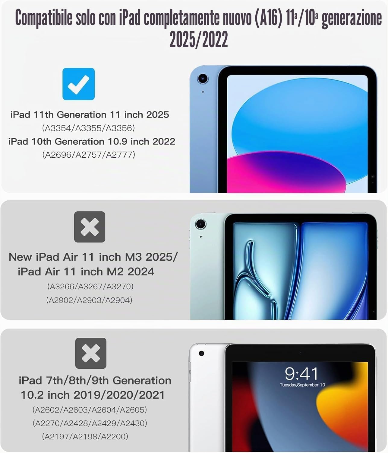 Detalle 2 de TiMOVO Cover per iPad 11" A16 Blu Abisso
