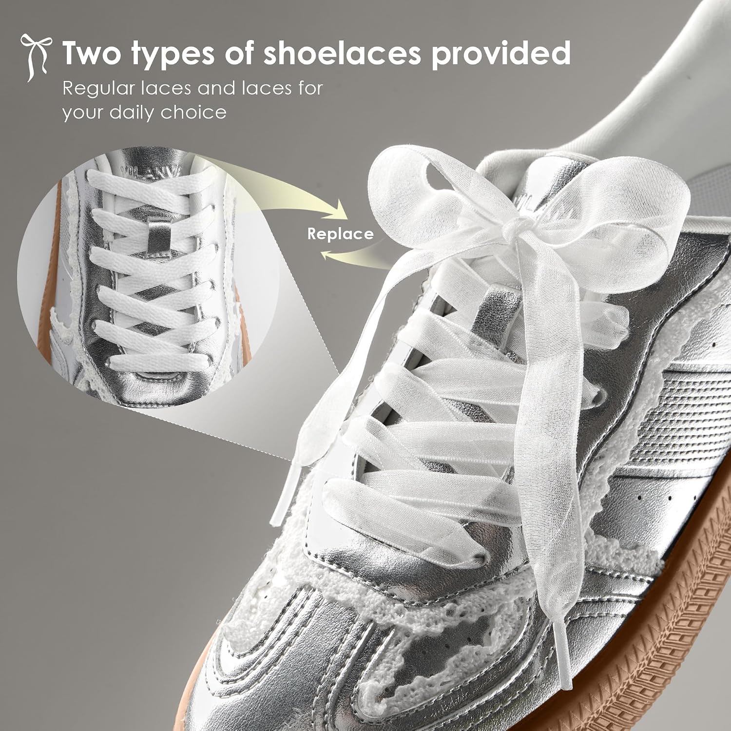 Detalle de Vilanva Women's Sneakers in Suede Faux Leather