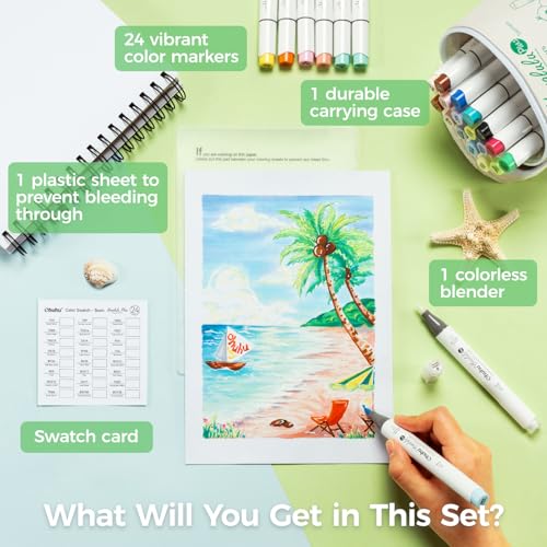 Thumbnail 7 de Ohuhu Marqueurs 24 couleurs, pinceau et burin ⚙️