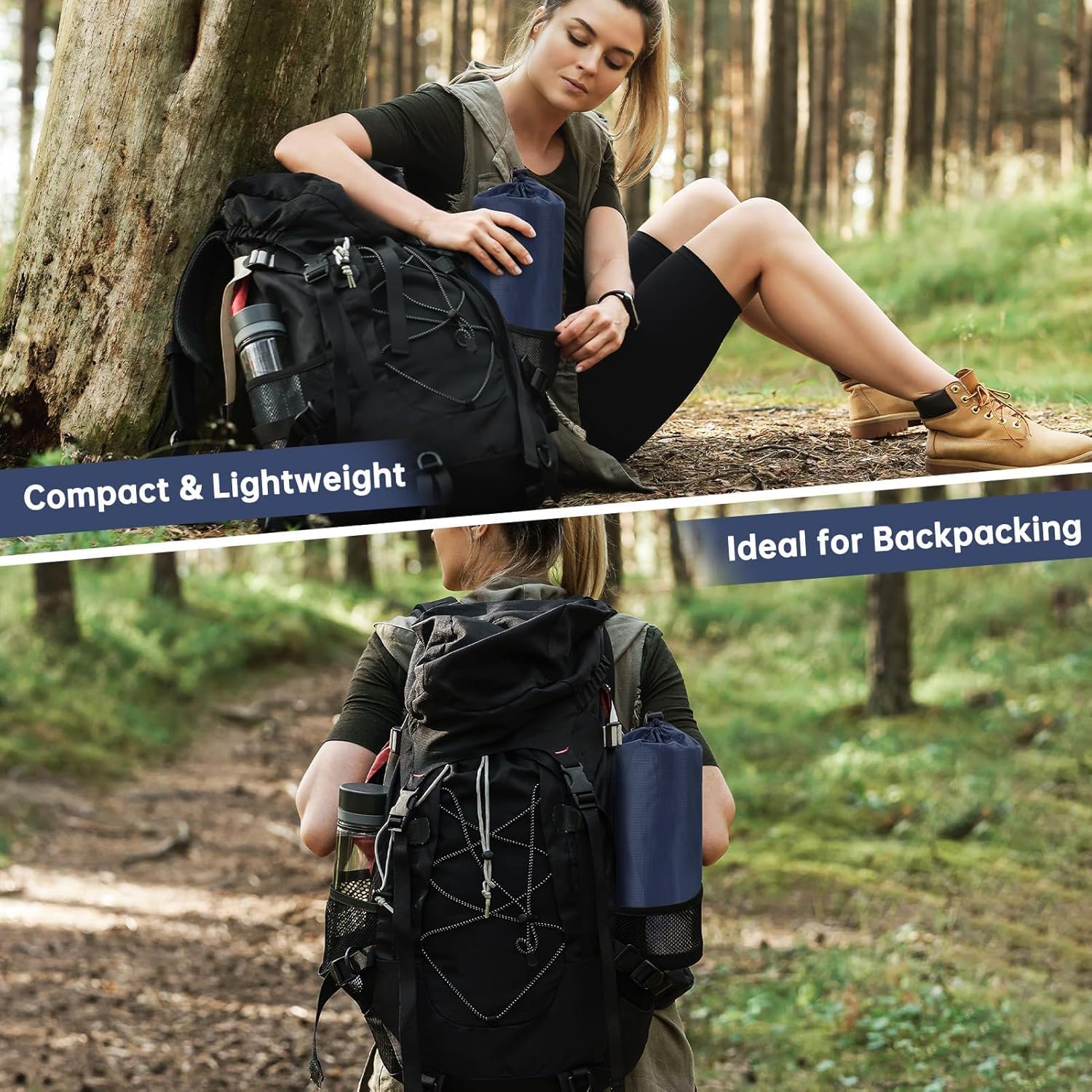 Thumbnail 6 de HAUSPROFI Inflating Sleeping Pad for Camping – UltraLight, Built-in Foot Pump, Waterproof & Compact