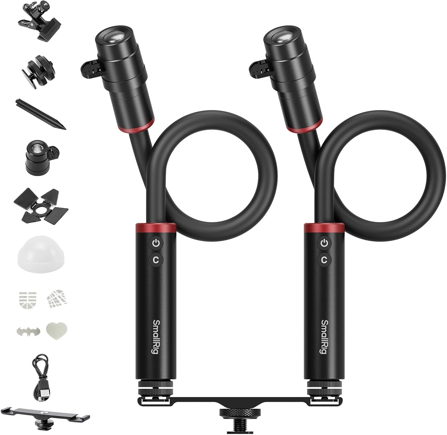Detalle de SmallRig RM 03 Macro Fotografia LED Light – Kit da 2 luci LED con fascio regolabile e accessori professionali