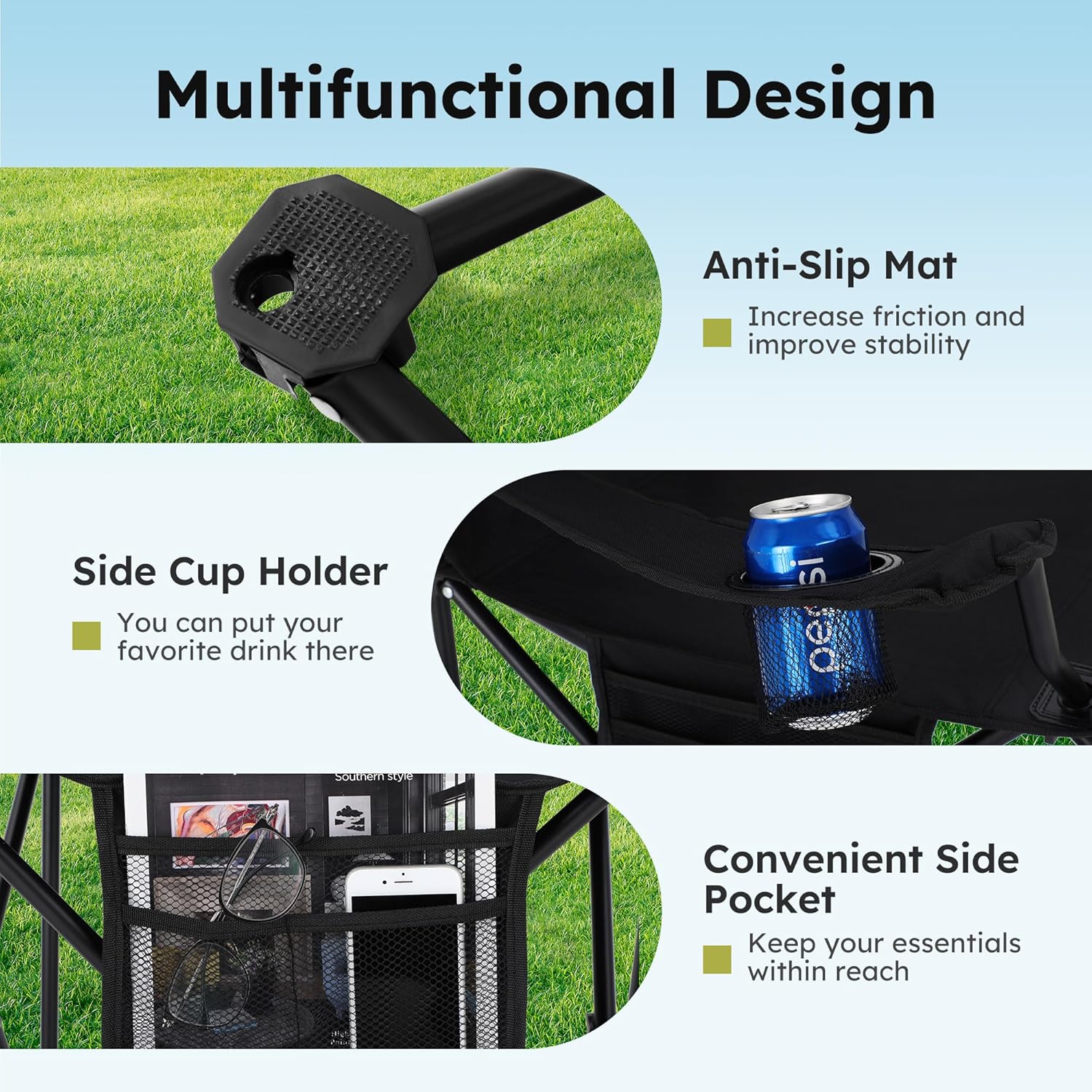 Thumbnail 6 de ALPHA CAMP Camping Chair 2 Pack 350 lb