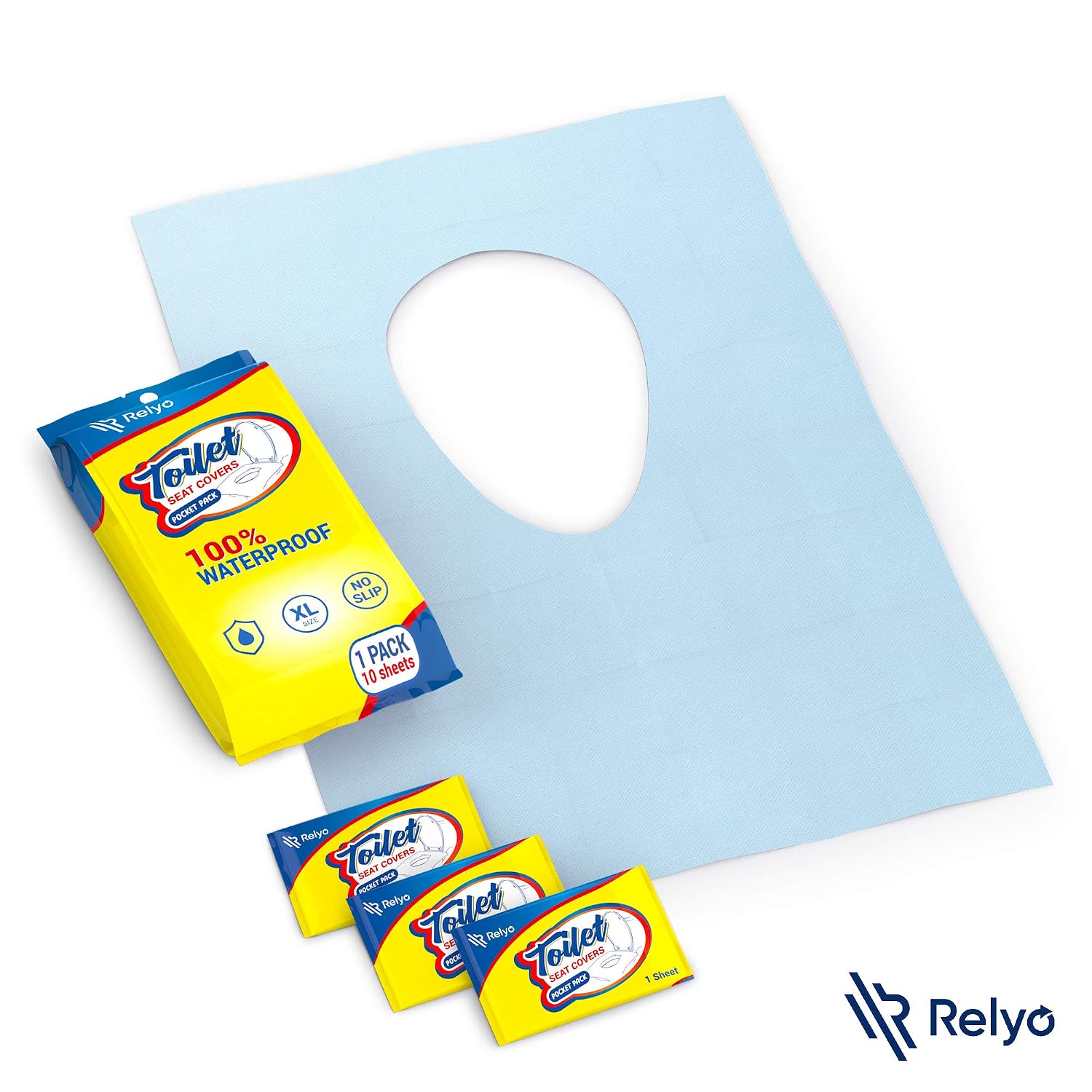 Thumbnail 6 de Relyo 20-Pack XL Disposable Toilet Seat Covers, Waterproof with Adhesive Tabs