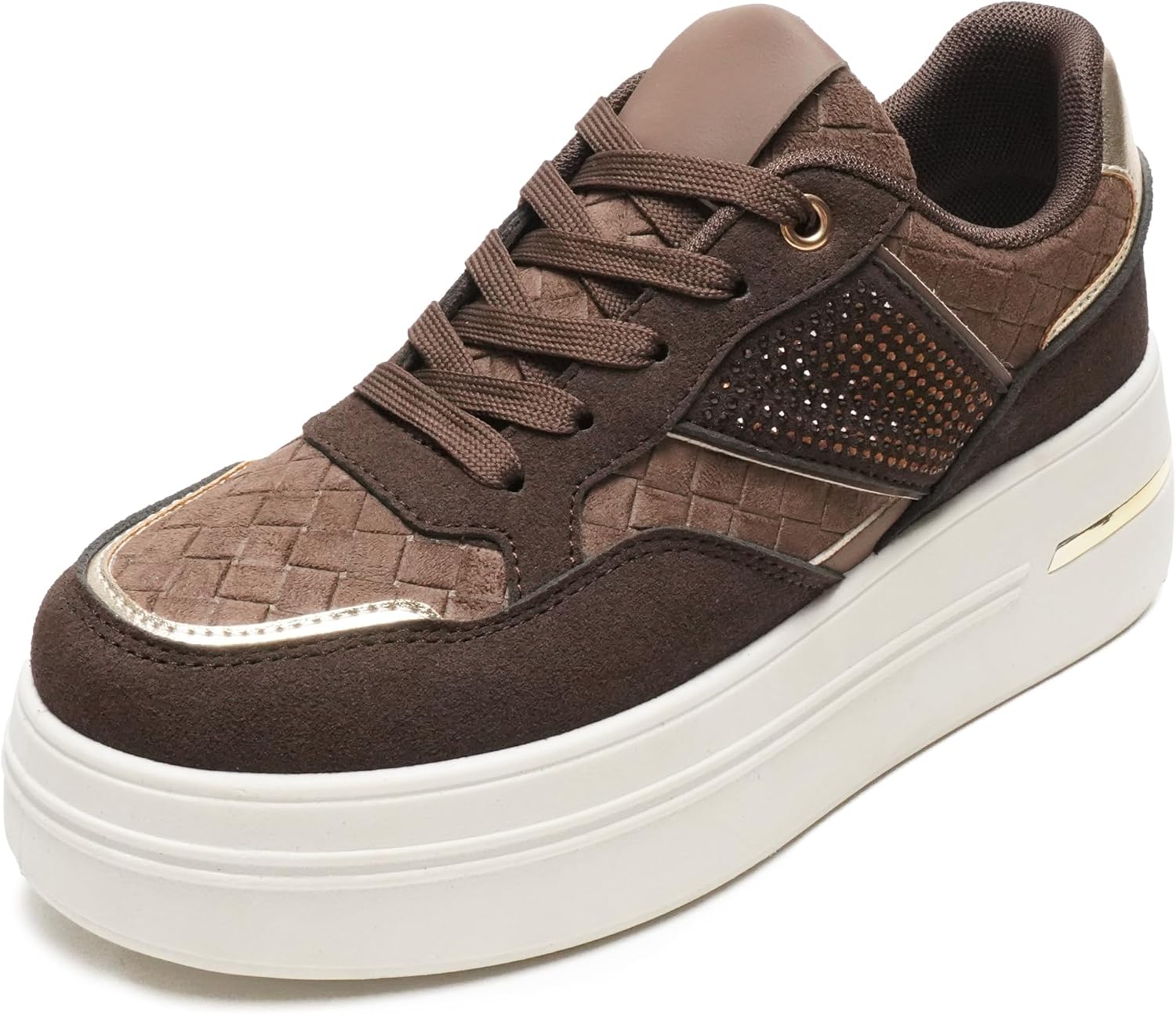 Thumbnail 1 de JOMIX damessneakers met dikke zool, synthetisch suède en pailletten