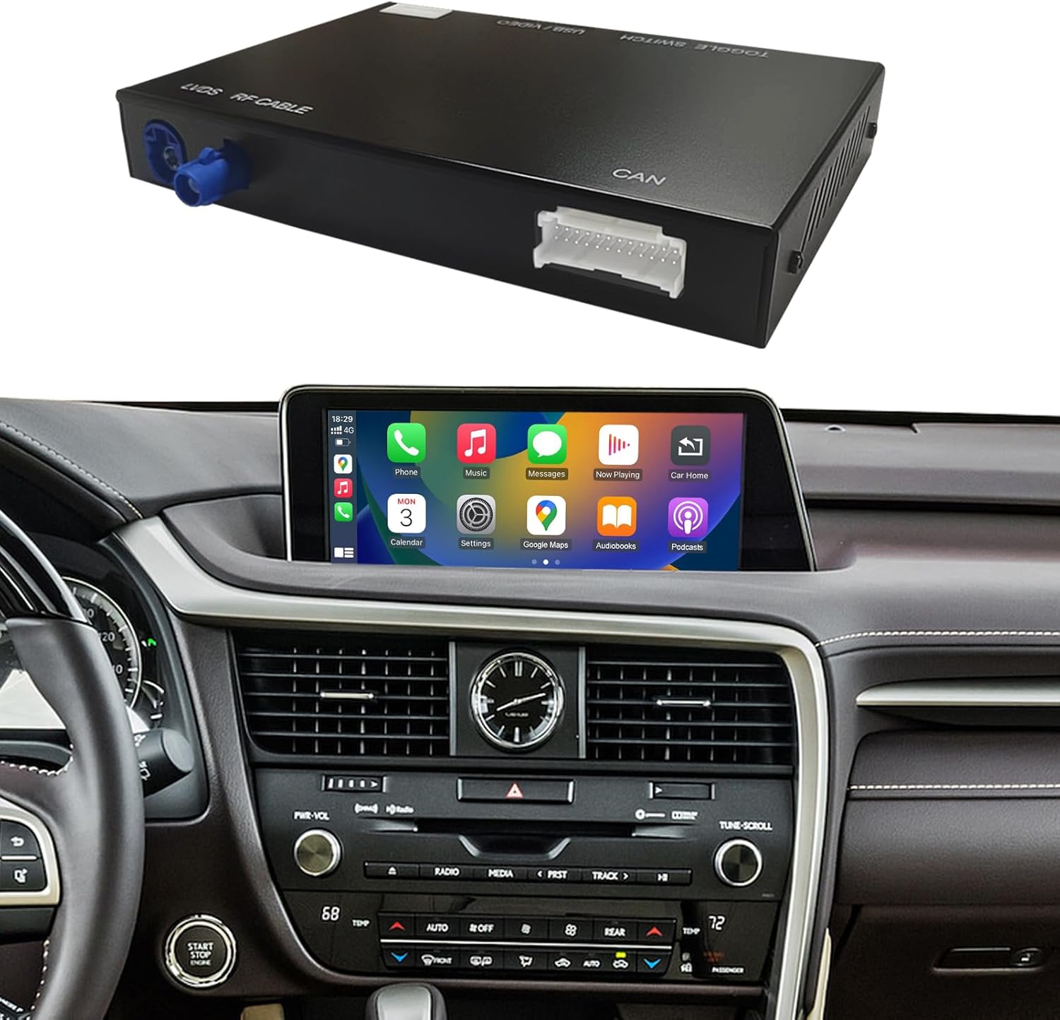 Detalle de Road Top Wireless CarPlay Retrofit Kit Decoder for Lexus (small touchpad/joystick) – adds CarPlay/Android Auto functions