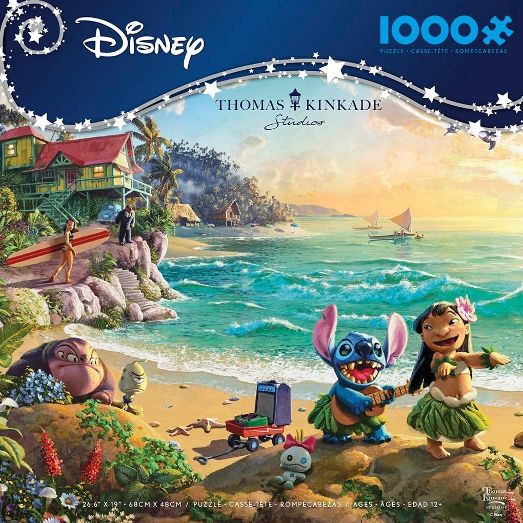 Detalle de Ceaco Thomas Kinkade Disney Lilo & Stitch 1000-Piece Jigsaw Puzzle (Premium Recycled Board, Made in USA)