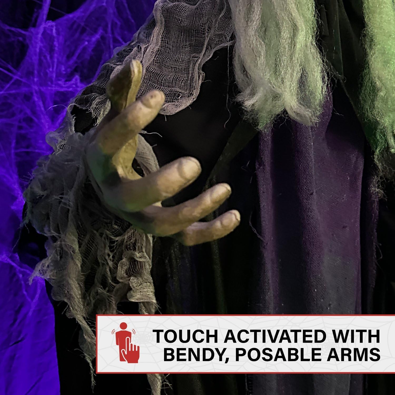 Thumbnail 4 de Haunted Hill Farm HHWITCH-27FLSA Life-Size Talking Witch Animatronic