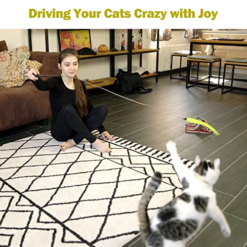 Thumbnail 6 de MeoHui Cat Toys for Indoor Cats: Interactive Wand Toy Set with 9 Feather Refills (2 Wands + 2 Strings) — A Great Boredom Buster