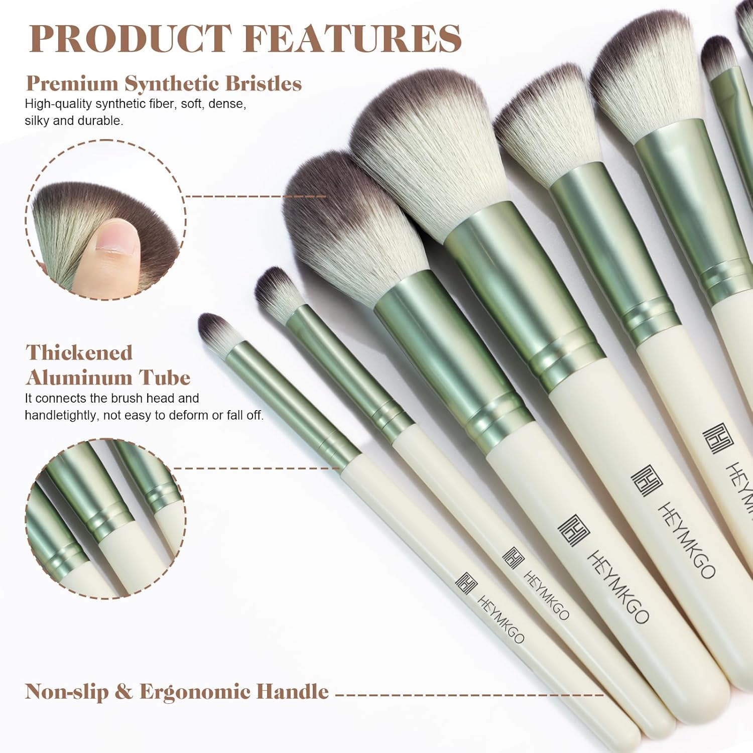 Thumbnail 2 de HEYMKGO Pinselset Makeup 12-teilig – Diversity Set für Foundation, Puder, Concealer, Augen & mehr