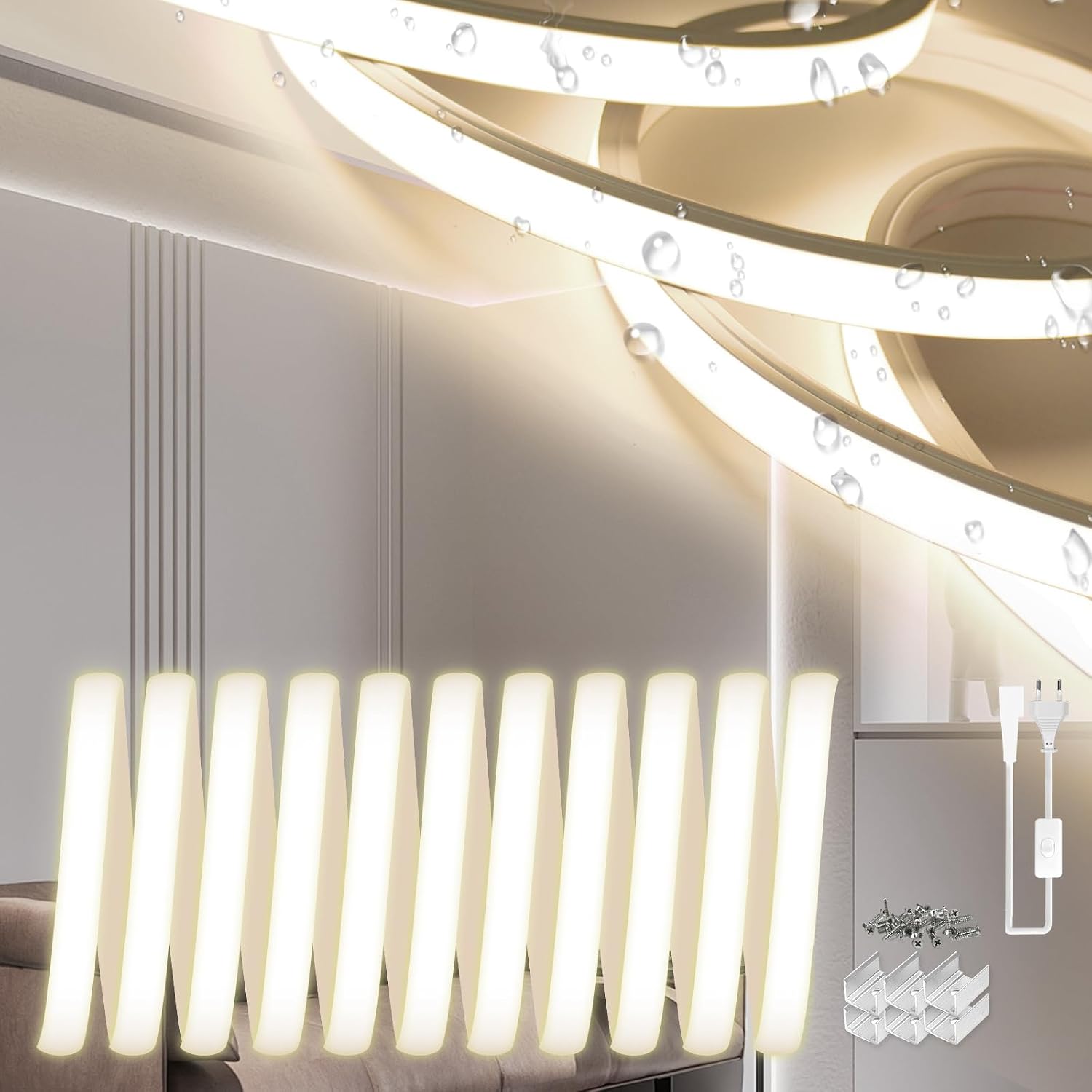 Detalle de SUCIKORIO D756-2m-Zhong neon-ledstrip 2 m, 4000K, IP65, siliconen