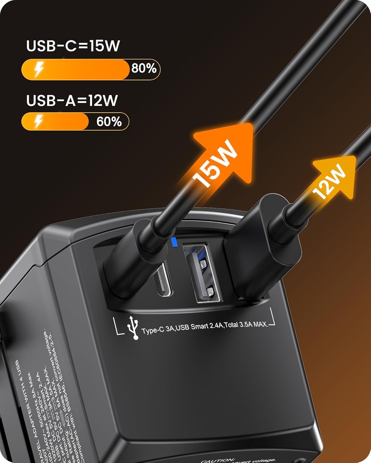 Thumbnail 3 de LENCENT Reiseadapter weltweit mit 2 USB‑A und 2 USB‑C 🔌
