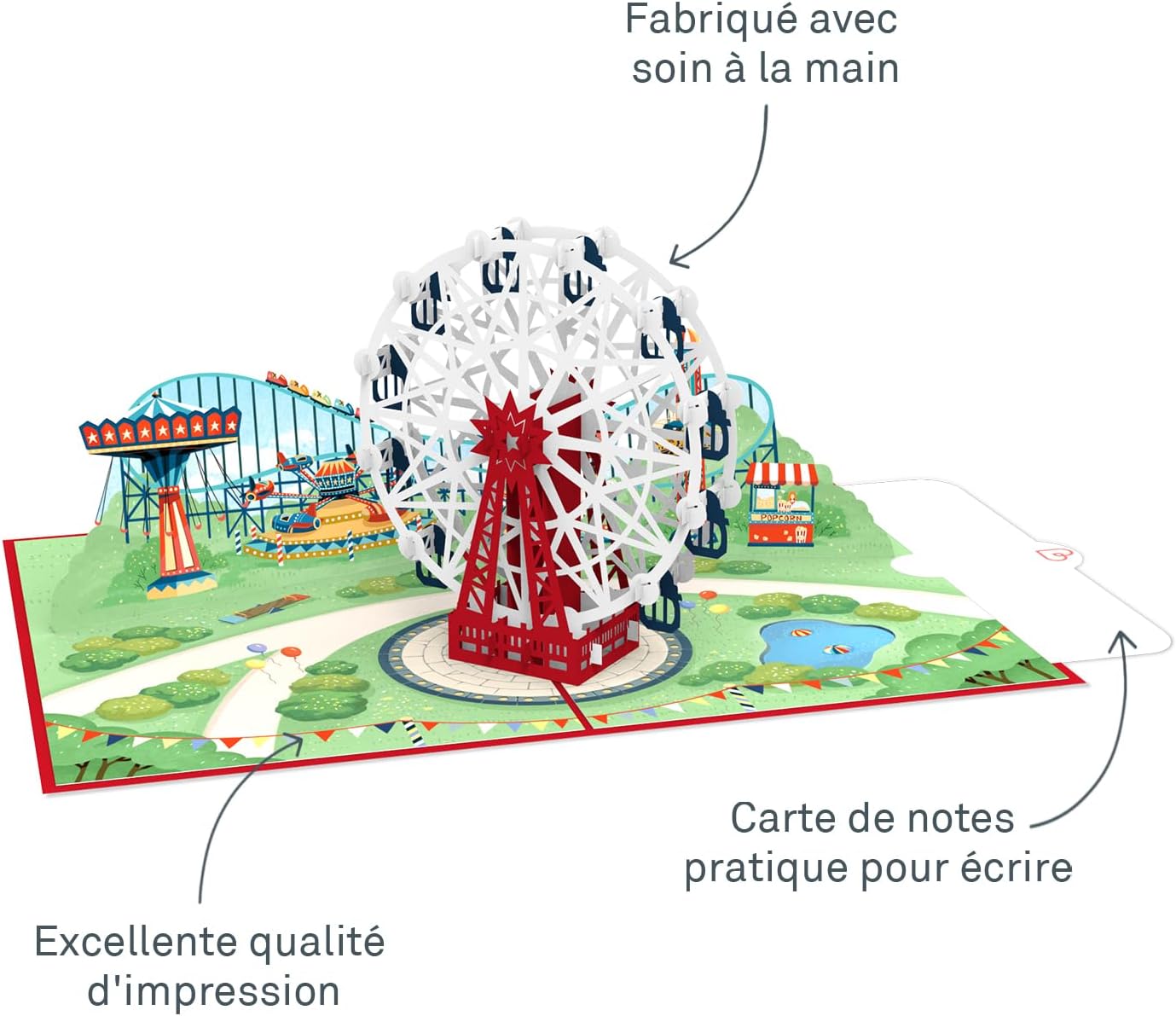 Thumbnail 1 de papercrush® Carte pop-up 3D parc d’attractions avec grande roue (Prater de Vienne) – carte d’anniversaire et bon cadeau
