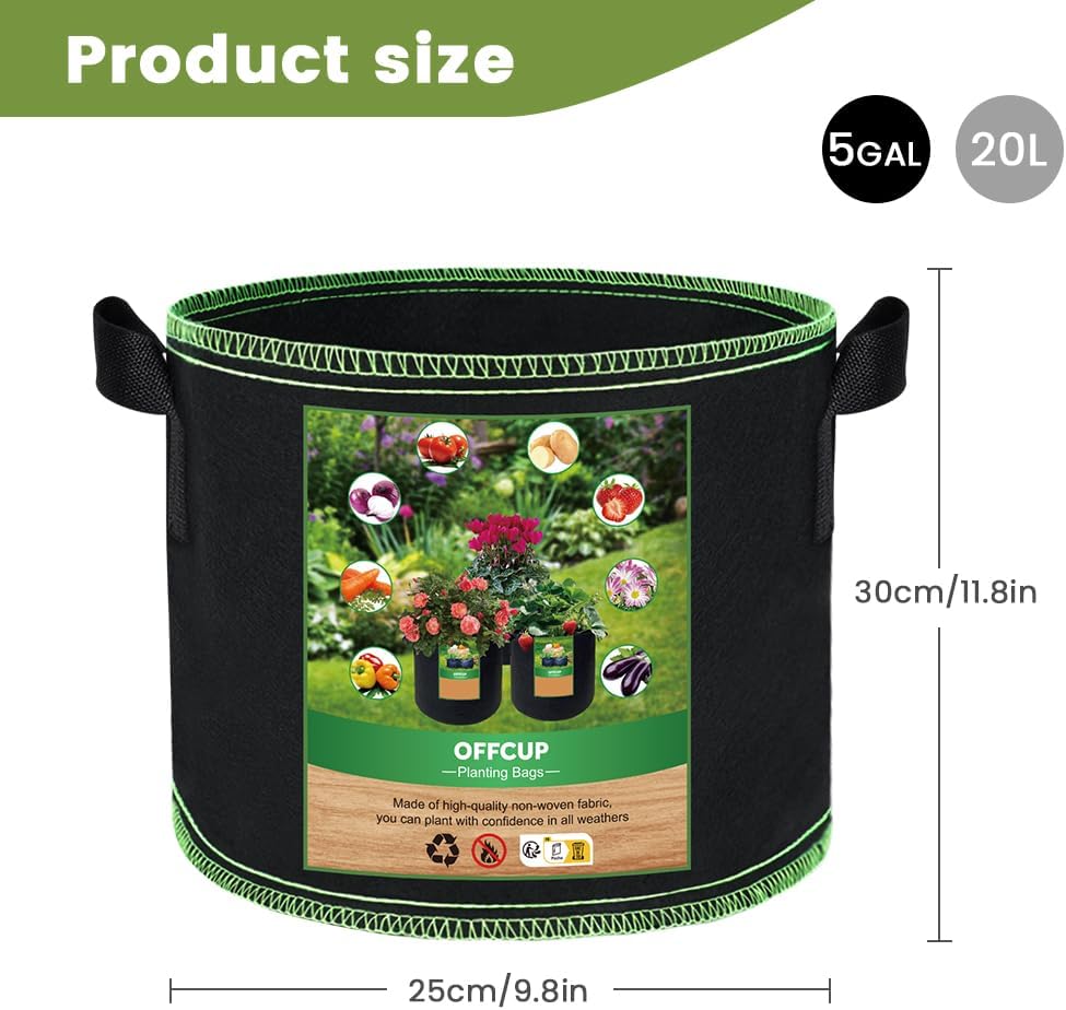 Detalle 2 de OFFCUP Plant Grow Bags 5 Gallon pack