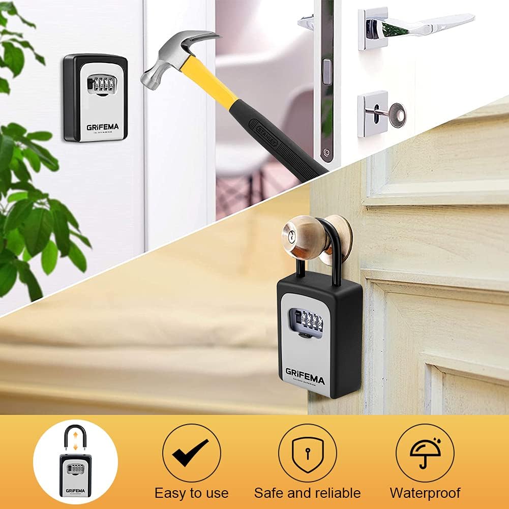 Thumbnail 5 de GRIFEMA GA1004: Cassetta di Sicurezza per Chiavi, cassaforte portatile con gancio e combinazione a 4 cifre