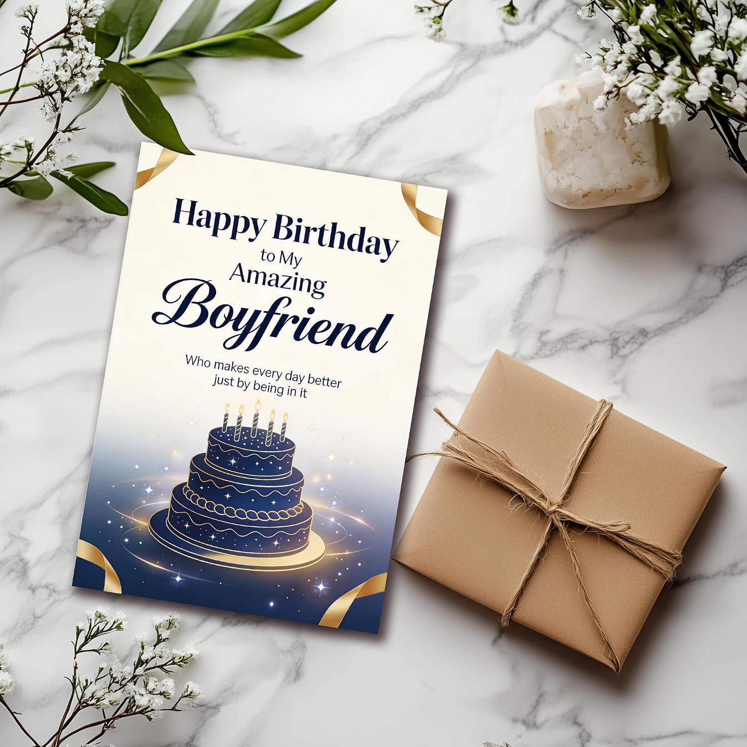 Thumbnail 2 de TzenvoGift Boyfriend Birthday Card, 5.6 x 8.1 Inch, Recycled Cardstock