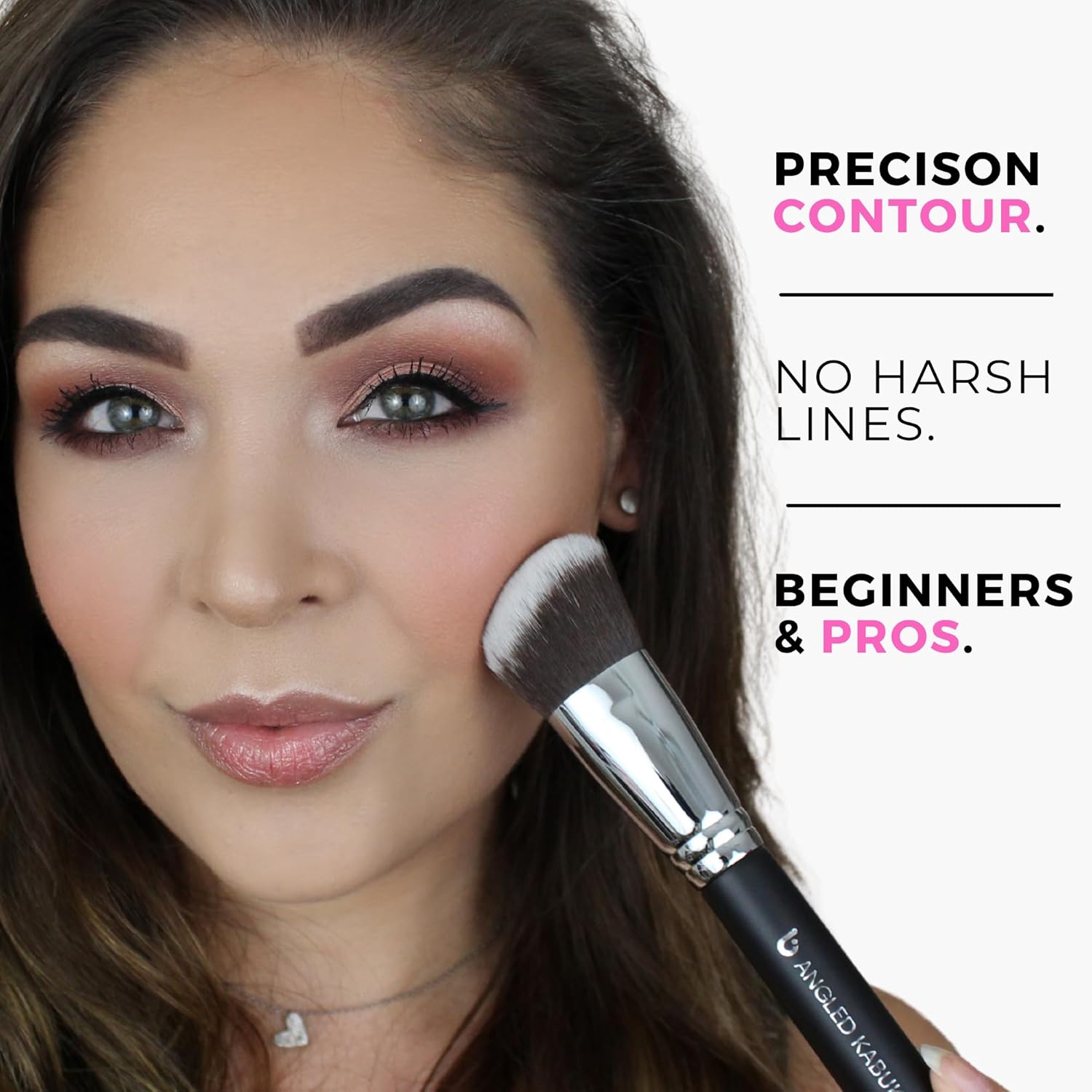 Detalle de Beauty Junkees Angled Blush Brush for Cream, Liquid & Powder Makeup