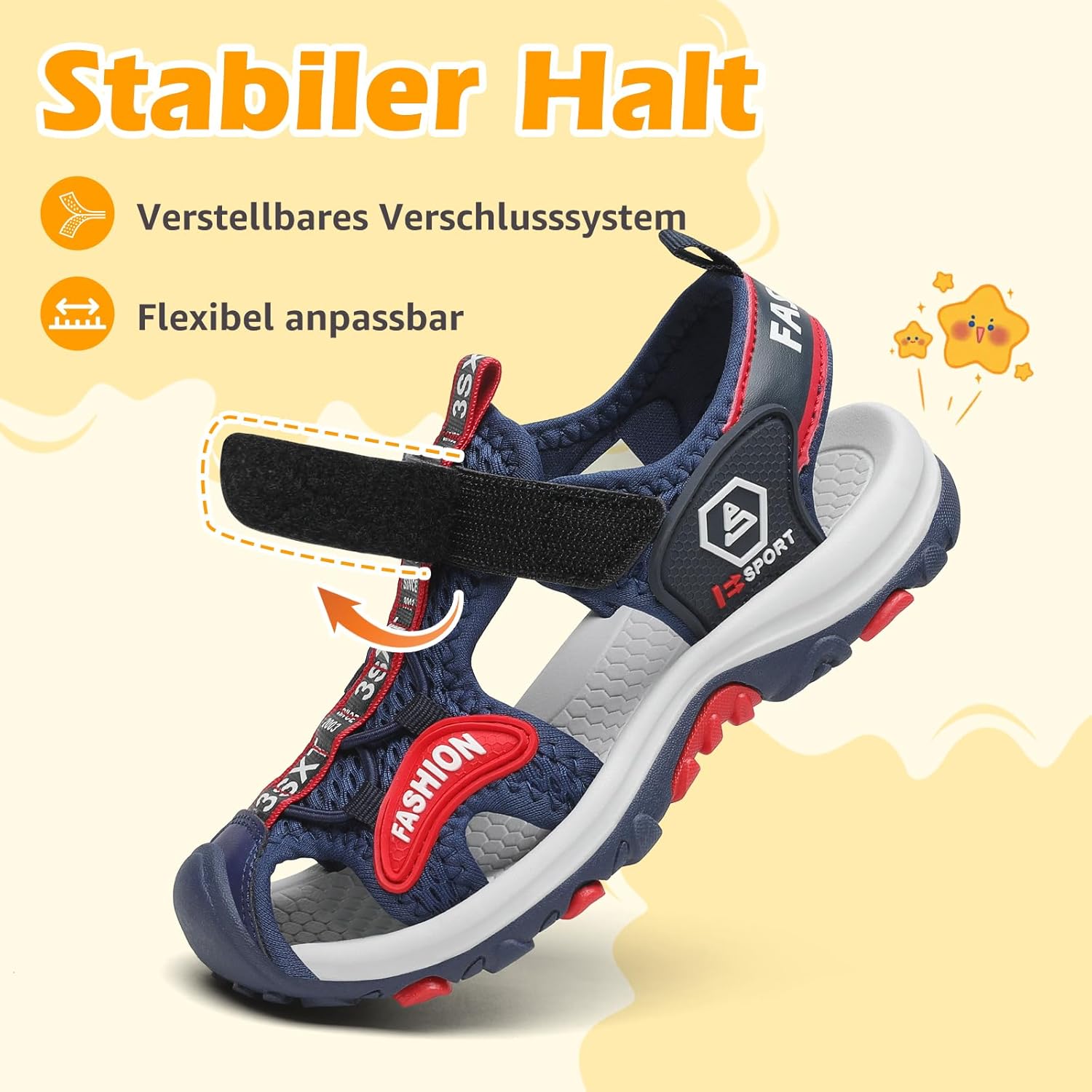Detalle de Mishansha Sandalen Mädchen Sommer Geschlossene Sandalen – Atmungsaktiv, Leicht + Sicher