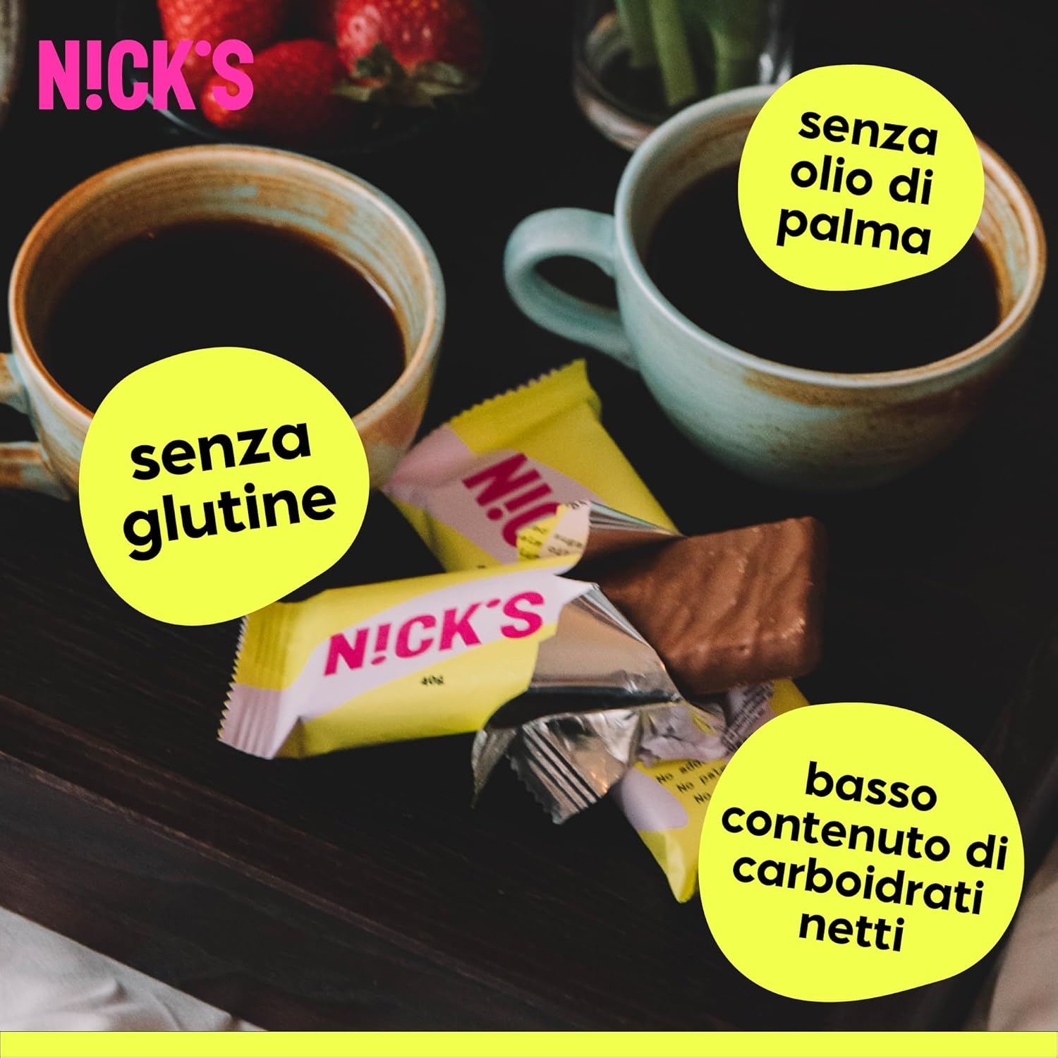 Detalle 2 de NICKS Wafer al cioccolato low carb 24 pezzi, 35 g ciascuno 🍫